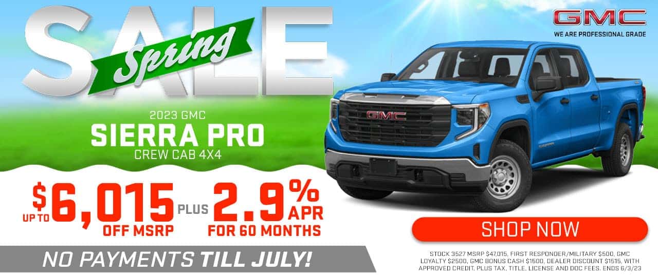 2023 GMC Sierra Pro $6,015 off MSRP + 2.9% for 60 months