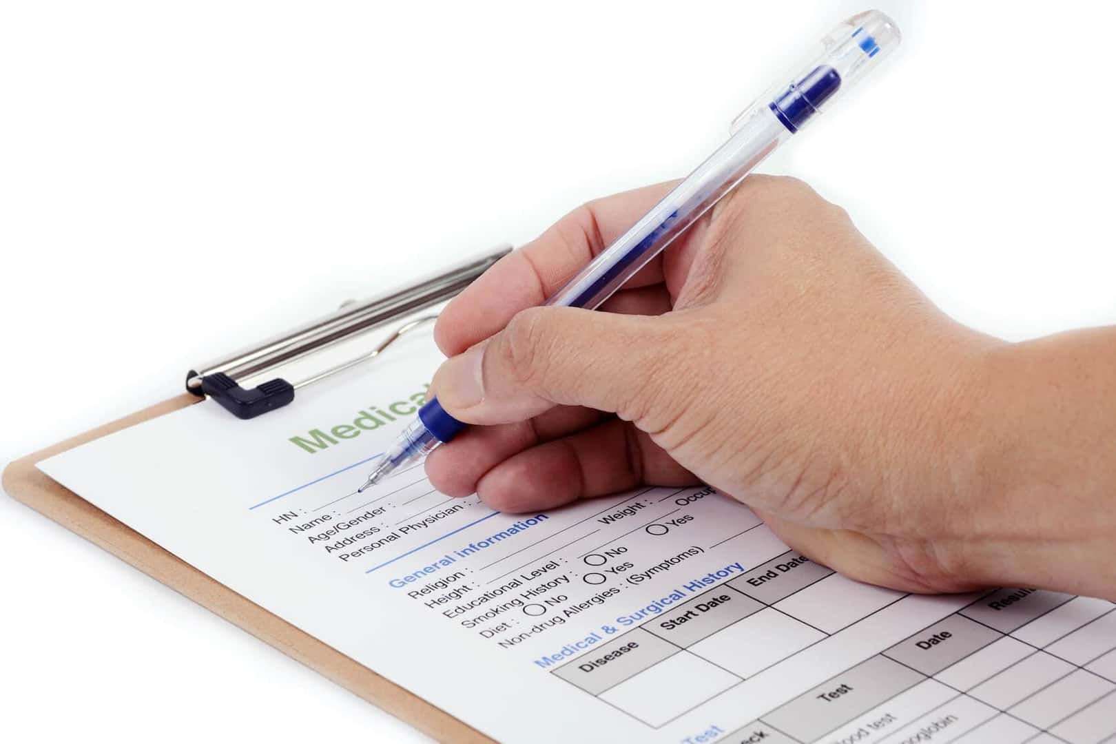 Completing paperwork