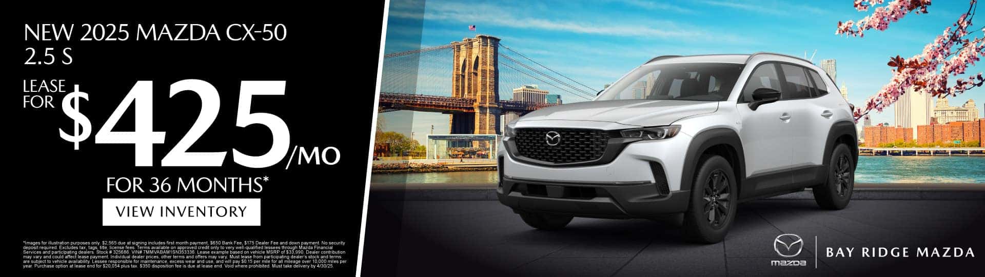 NEW 2025 MAZDA CX-50 2.5 S "LEASE FOR $425 / MO FOR 36 MONTHS* "