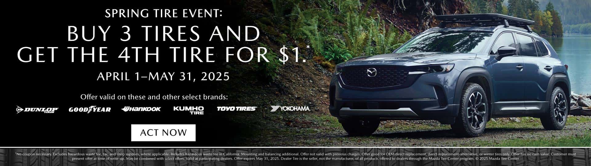Buy 3 Tires And Get The 4th For $1