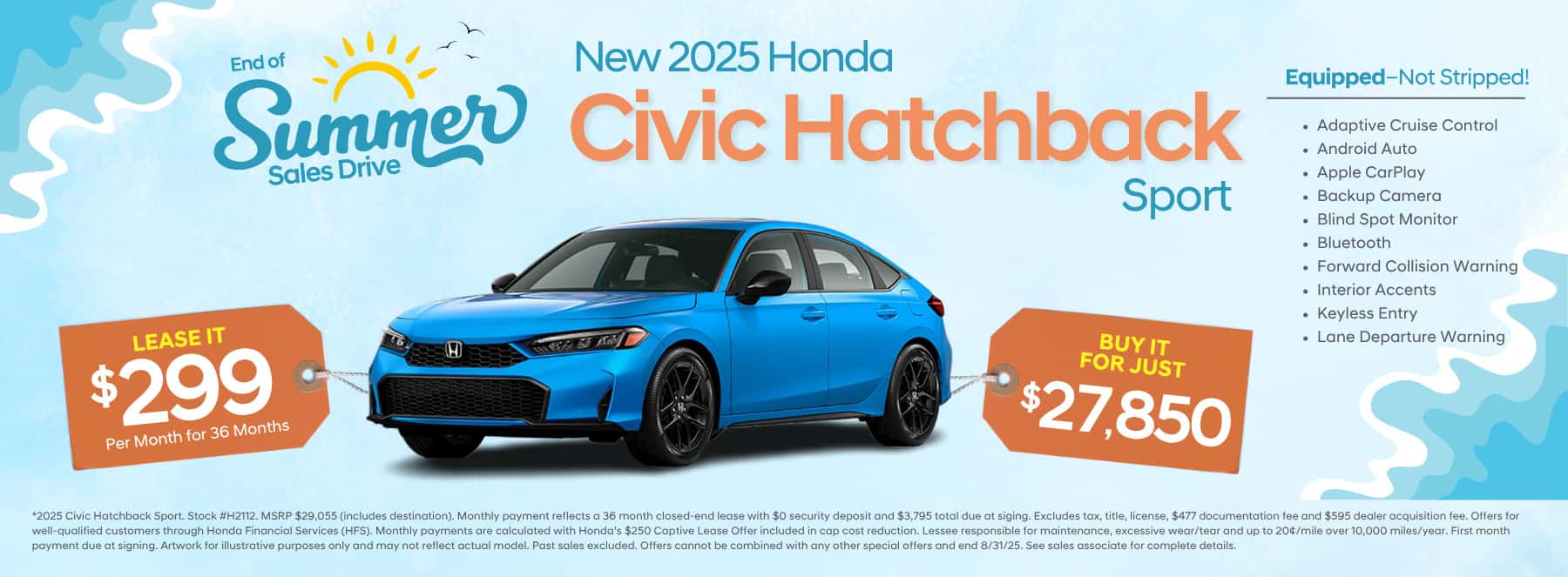 Bennett-Honda_August-2025-Web-Slider_2025-Civic-Hatchback-Sport_Rev_1800x663