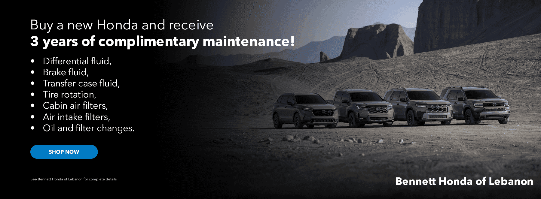3 years for complimentary maintenance