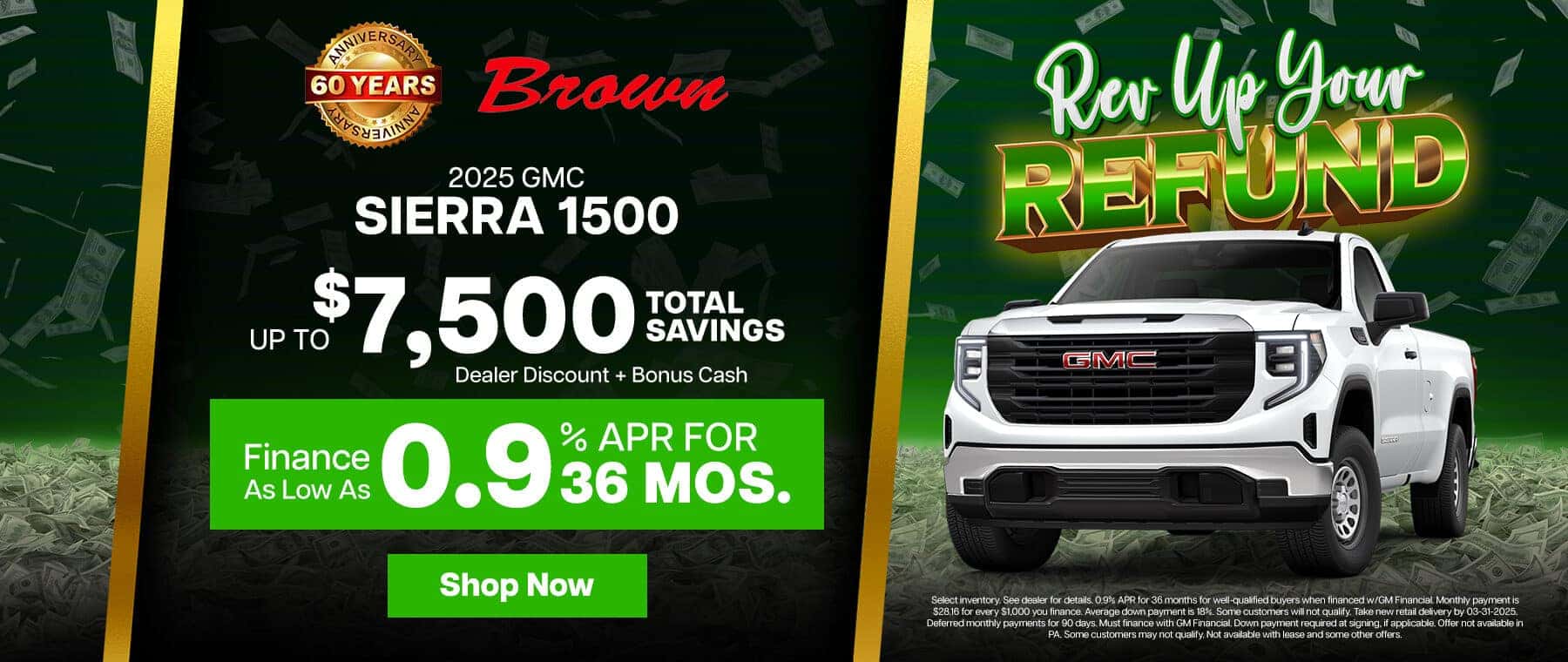 2025 GMC Sierra 1500, Up to $7,500 Total Savings, 0.9% APR for 36 months