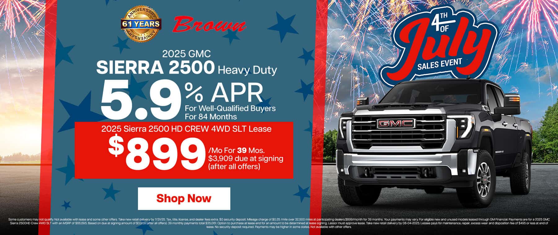 2025 Sierra 2500, 5.9% for 84 months