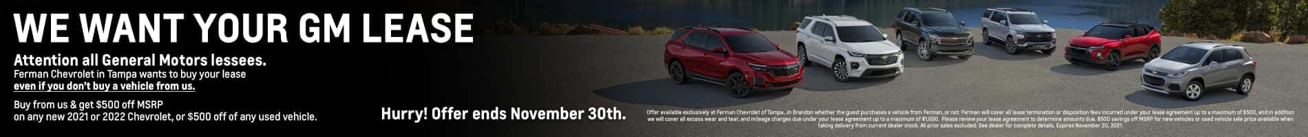 Ferman Chevy Tampa wants your Lease
