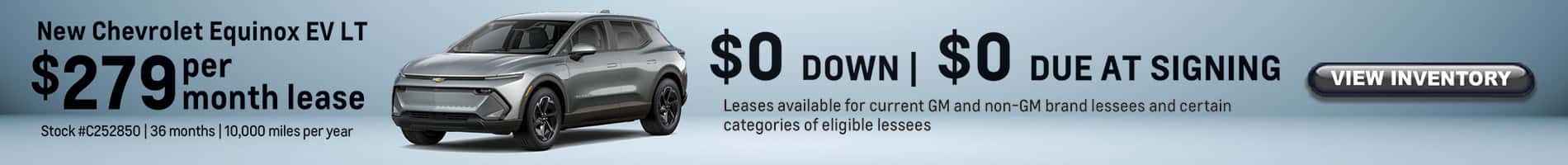 $279 per month lease on New 2025 Chevrolet Equinox EV