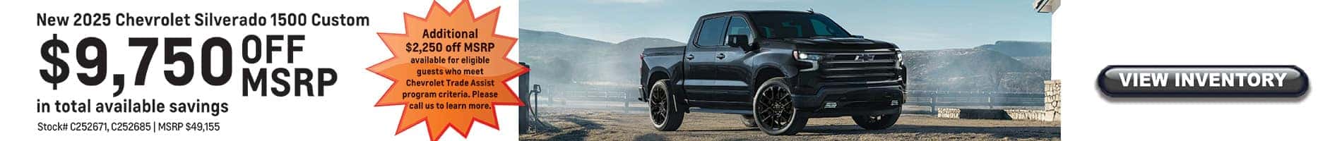 $9,750 savings off MSRP on New 2025 Chevrolet Silverado 1500