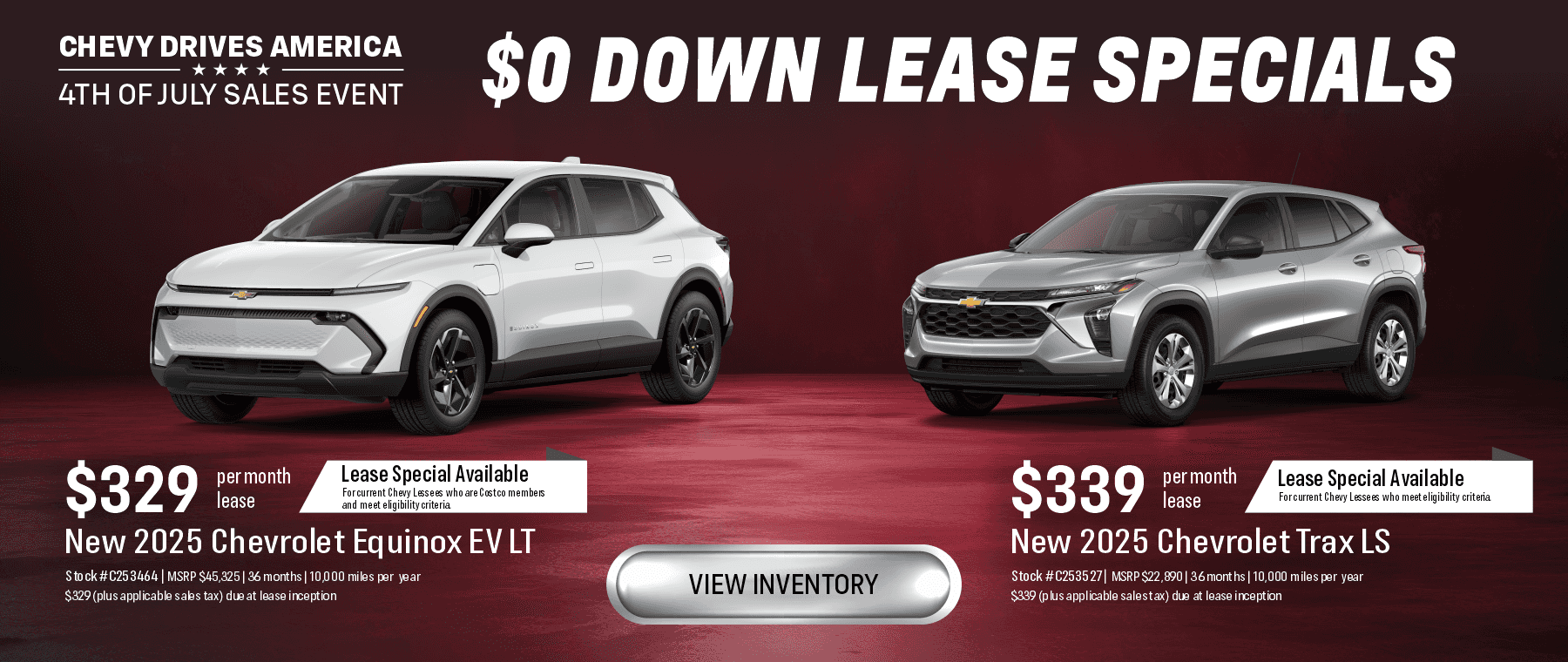 Awesome July Leases on New 2025 Chevrolet Equinox EV and Trax