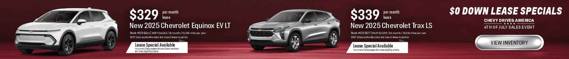 Awesome July Leases on New 2025 Chevrolet Equinox EV and Trax