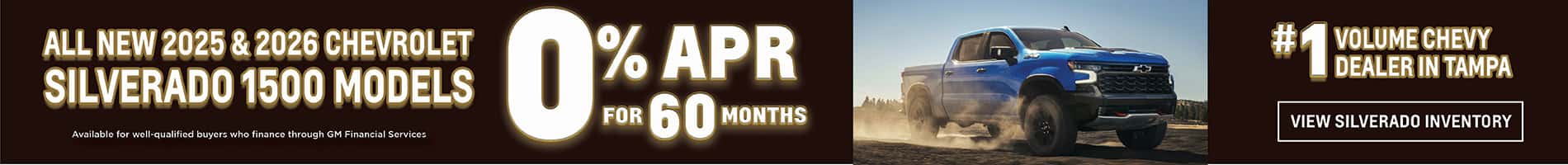 0% APR Financing on New 2026 Silverado 1500 Trucks