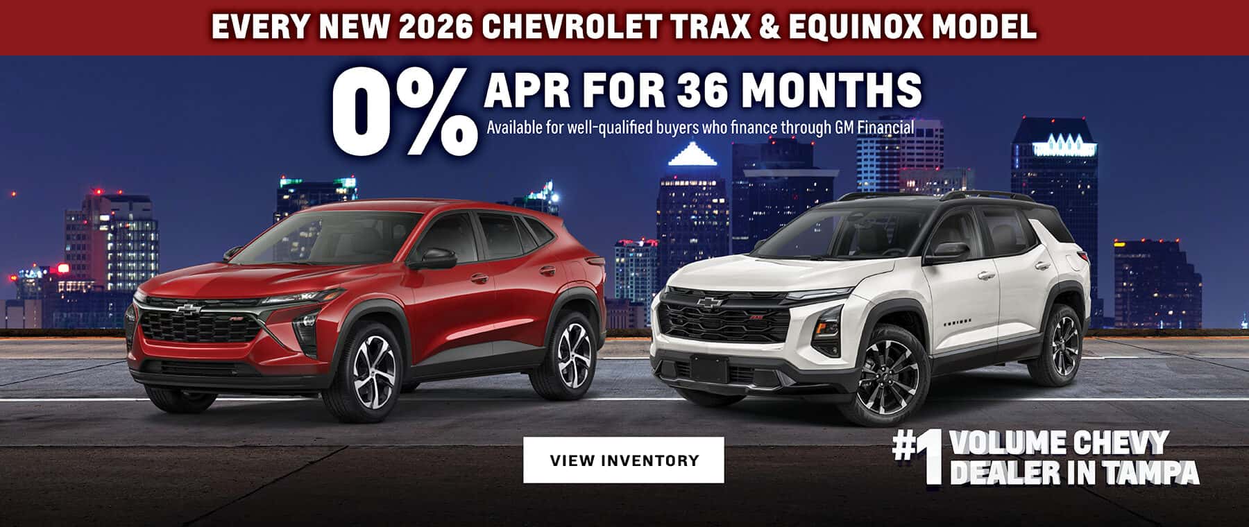 0% APR Financing on New 2026 Chevy Trax and Equinox SUVs