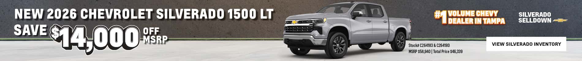 $14,000 off MSRP on New 2026 Silverado 1500 LT trucks