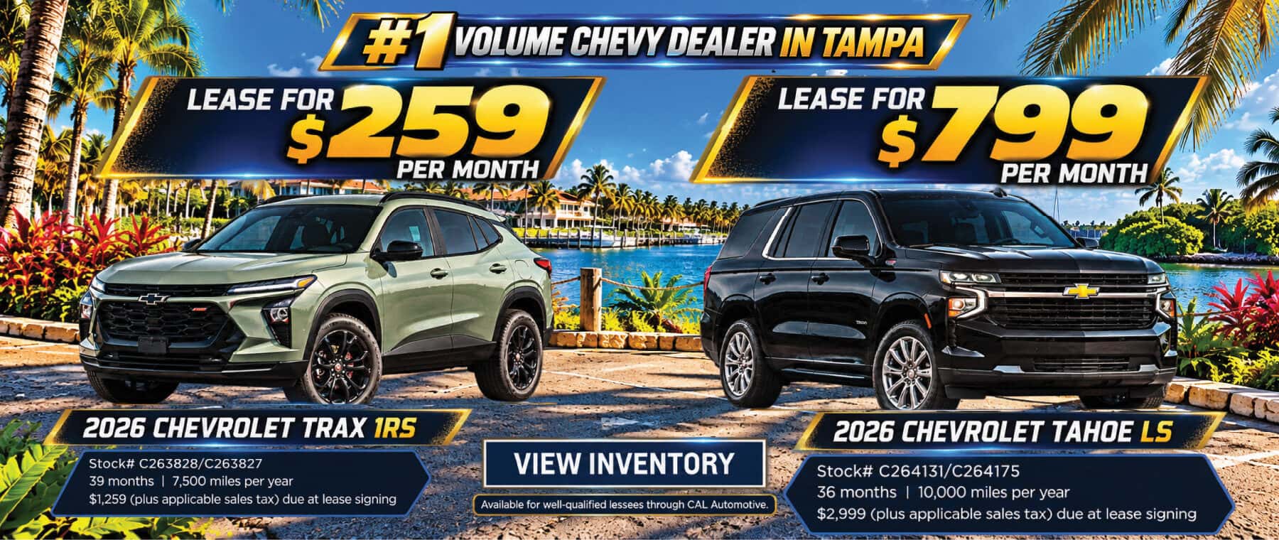 October Leases on New 2026 Chevy Trax and Tahoe SUVs