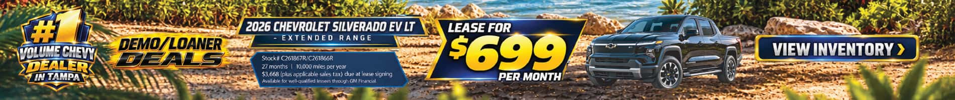 Lease a Demo/Loaner 2026 Chevy Silverado EV Truck for $699 per month