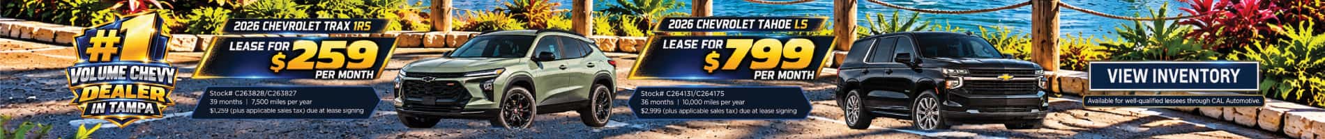 October Leases on New 2026 Chevy Trax and Tahoe SUVs