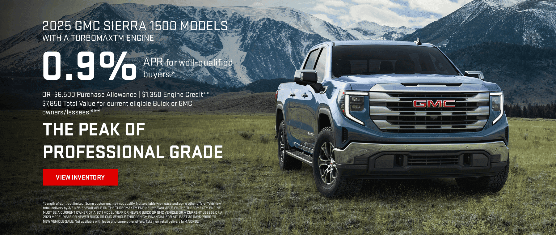 2025 GMC SIERRA 1500 MODELS WITH A TURBOMAXTM ENGINE