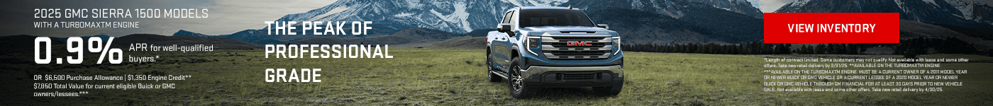 2025 GMC SIERRA 1500 MODELS WITH A TURBOMAXTM ENGINE