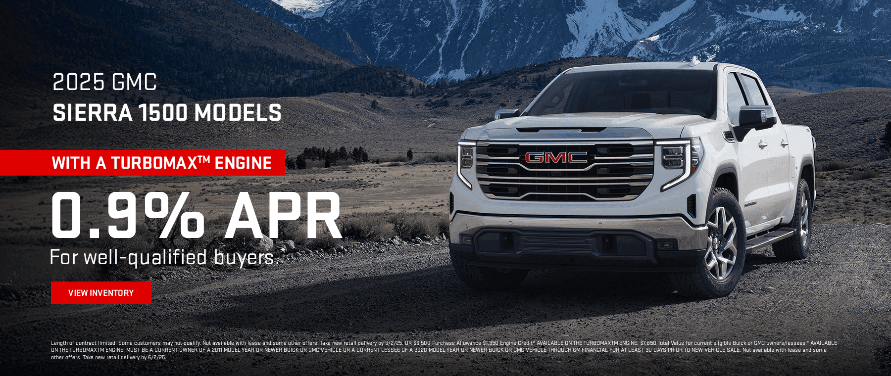 2025 GMC SIERRA 1500 MODELS WITH A TURBOMAXTM ENGINE