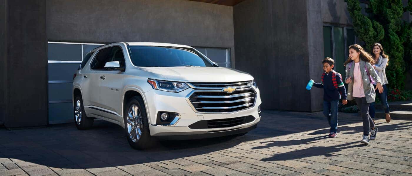 2021 Chevy Traverse parked outside a house