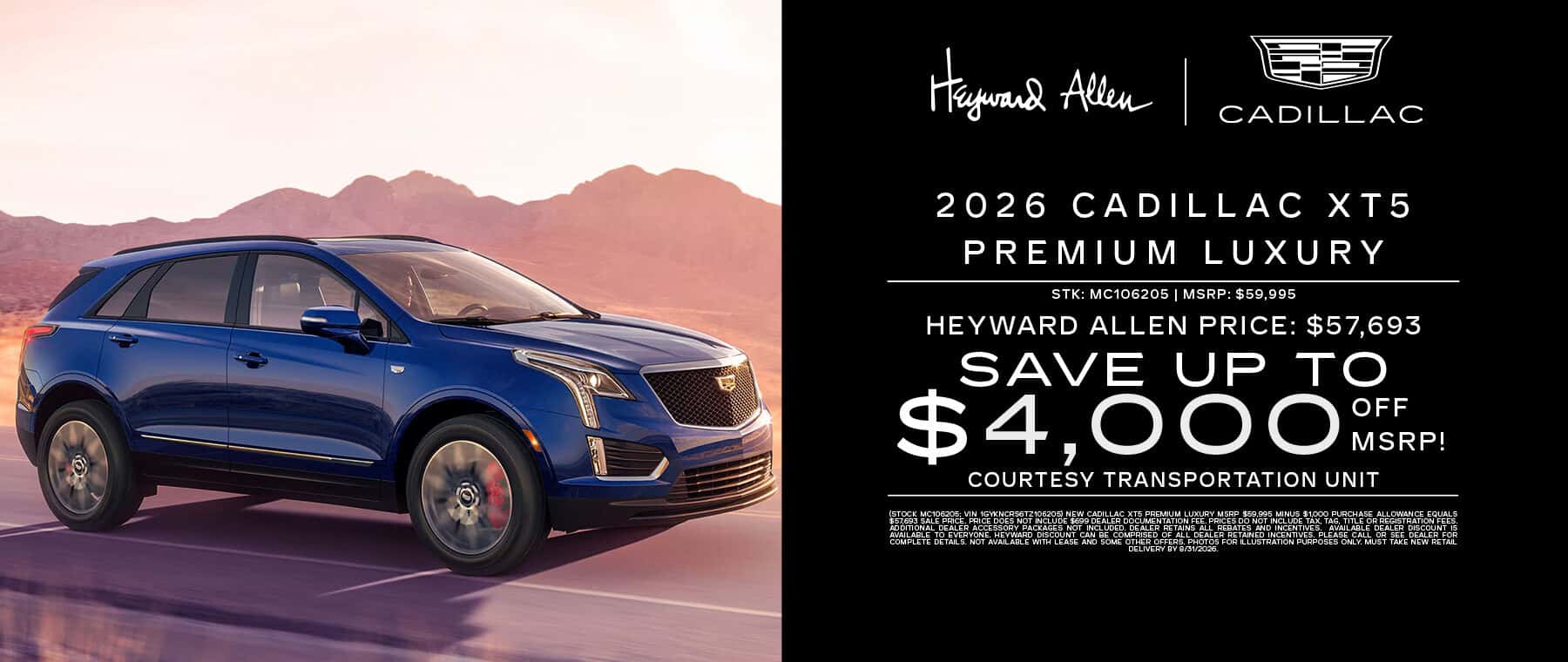 2026 Cadillac XT5 Premium Luxury