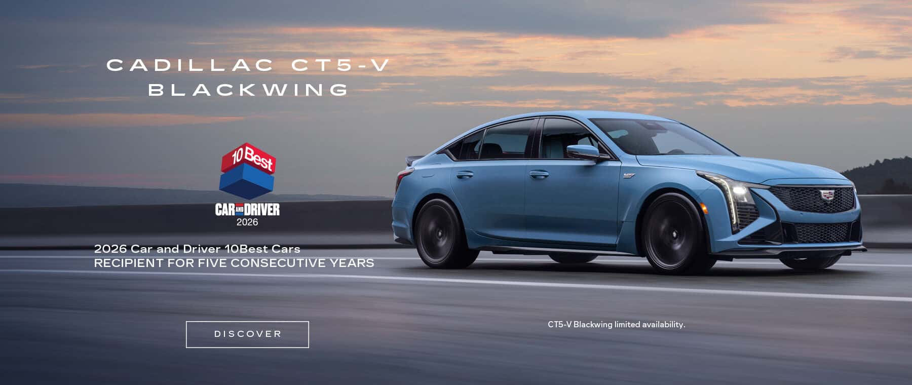 Cadillac CT5-V Blackwing: 2026 Car and Driver 10Best Cars Recipient for FIVE consecutive years