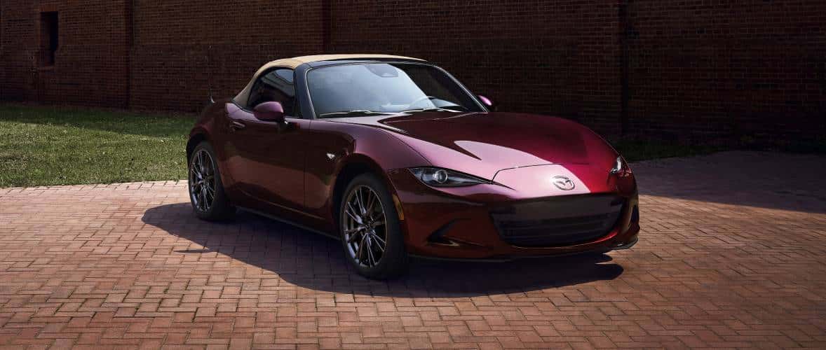 Red Mazda Miata MX-5 parked