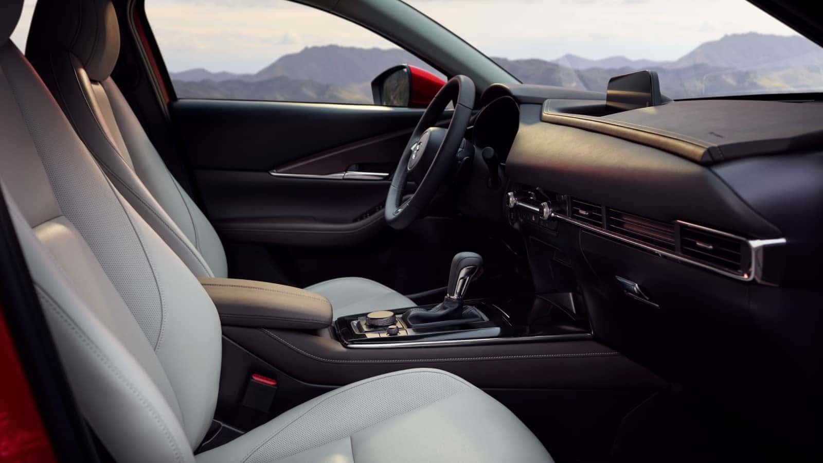 white interior of a Mazda CX-30