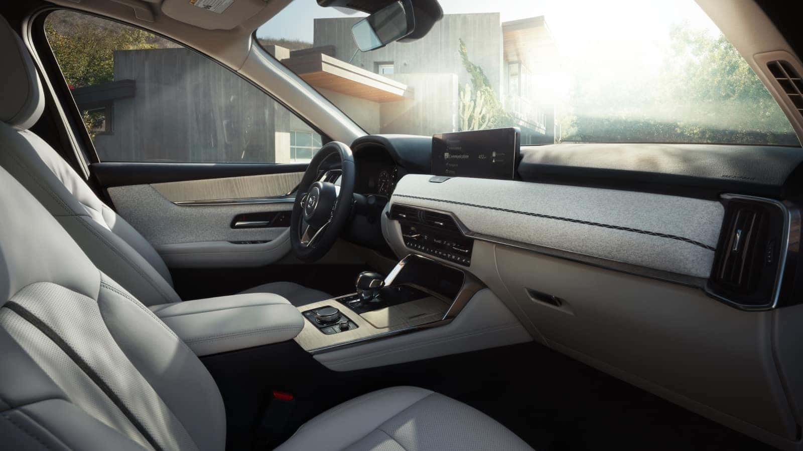 White interior image of a 2025 Mazda CX-90 PHEV