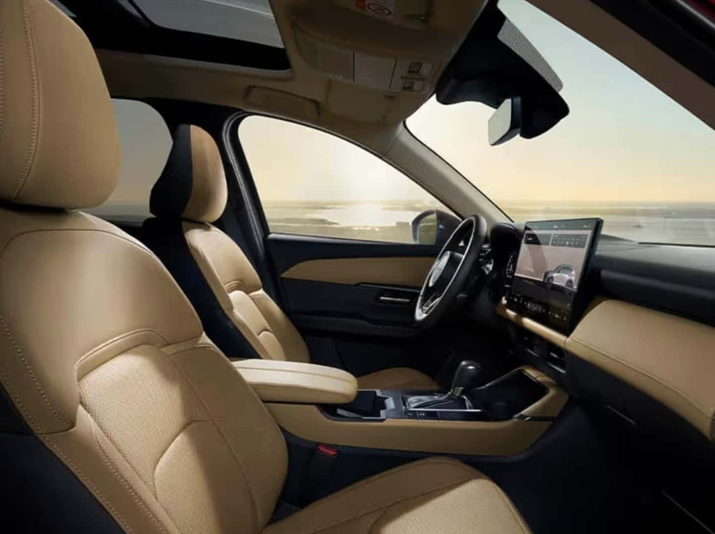 Interior shot of the 2026 Mazda CX-5 in tan
