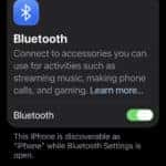An image of the bluetooth settings on an iPhone.