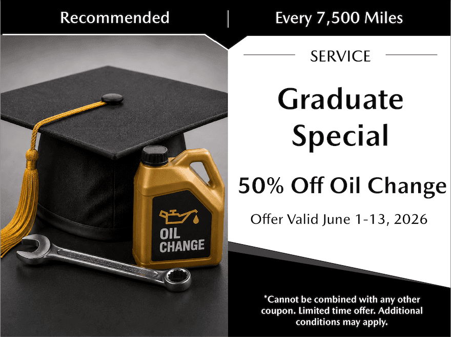 50% Off Oil Change Graduation