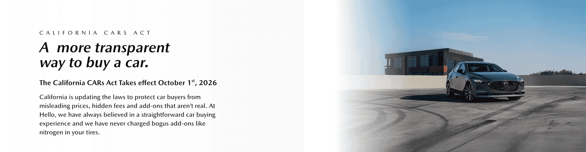 California CARS Act at Hello Mazda of Temecula