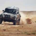 DEFENDER RALLY test driving in sand terrain