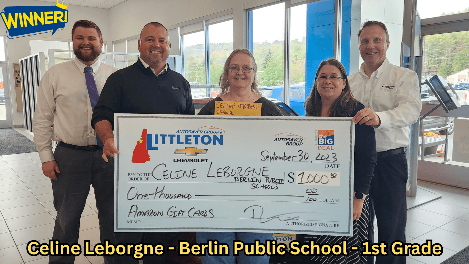 Littleton Chevrolet's 5000 Teacher Giveaway Celine Berlin