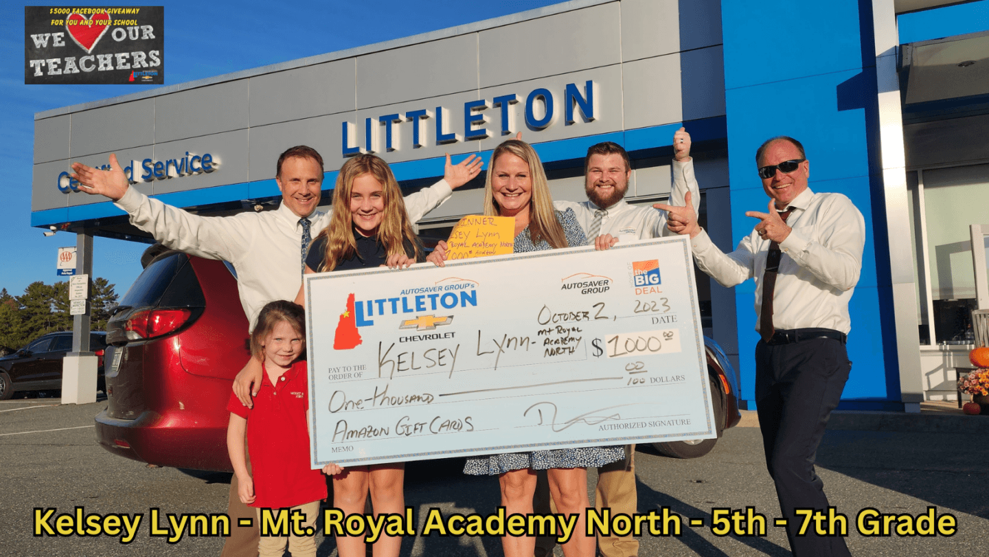 Littleton Chevrolet 5000 Teacher Giveaway Kelsey Lynn Mt. Royal