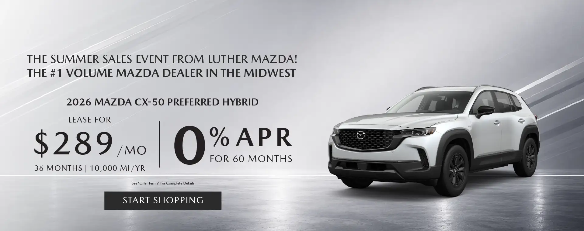 0% APR For 60 Months Or $289 Lease