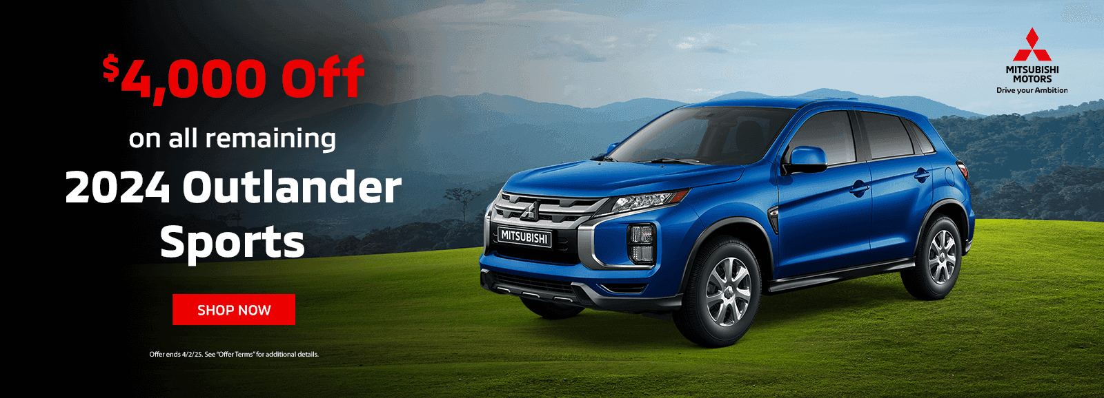 $4,000 off on all remaining 2024 Outlander Sports