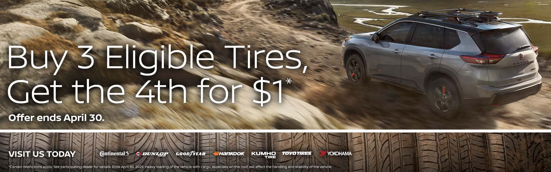 Buy 3 Eligible Tires, Get the 4th for $1*