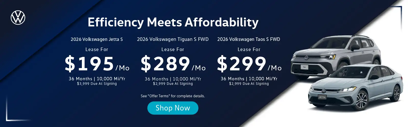 Lease Specials On Tiguan, Atlas, and Jetta