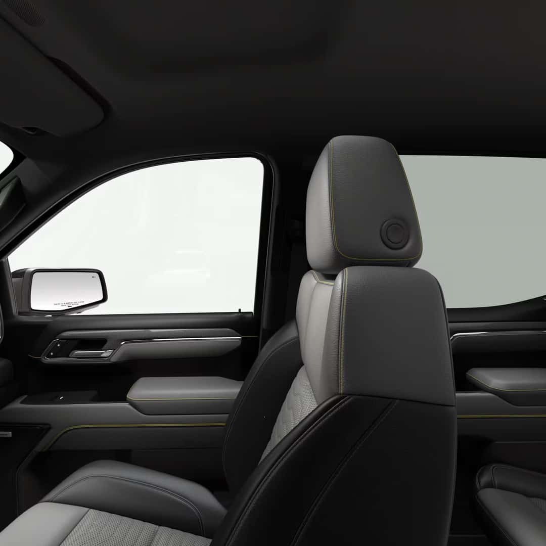 the front interior of the passenger side of a truck