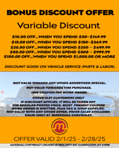 marshall chevrolet variable discount february special 2025
