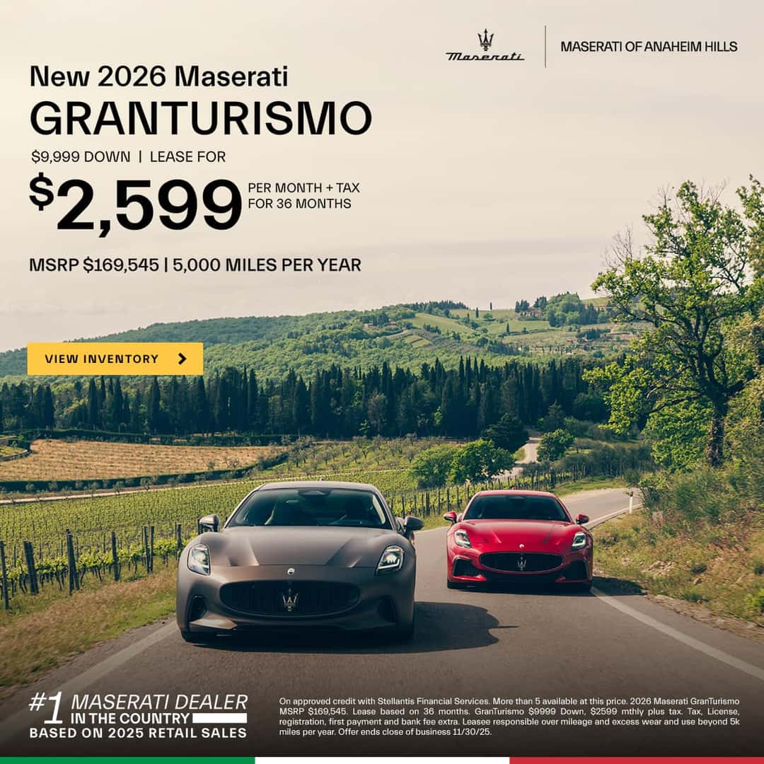 Current New Maserati Specials Offers | Maserati of Anaheim Hills