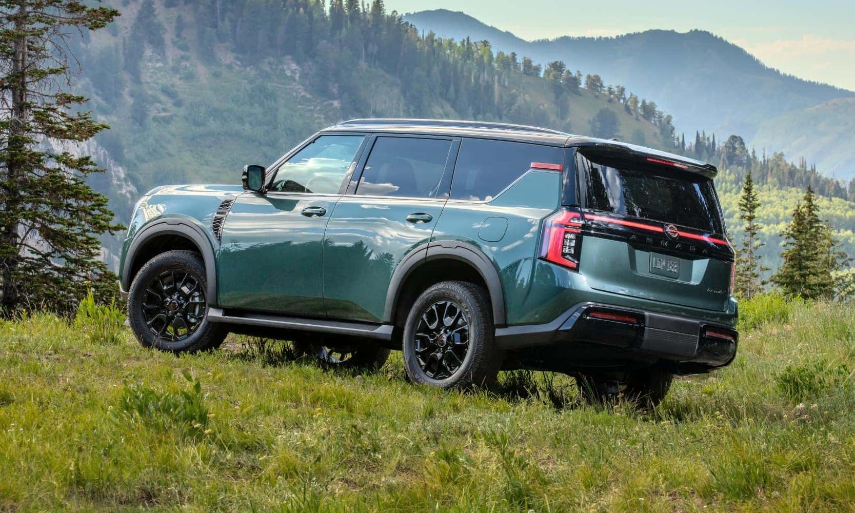 rear exterior driver side view of the all new 2025 Nissan Armada PRO-4X off-road SUV
