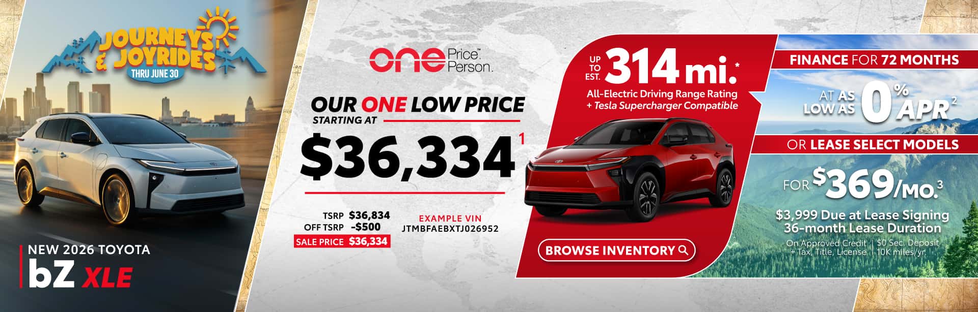 One Toyota June 2026 bZ Incentives
