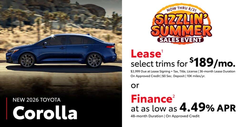 New 2026 Corolla Specials