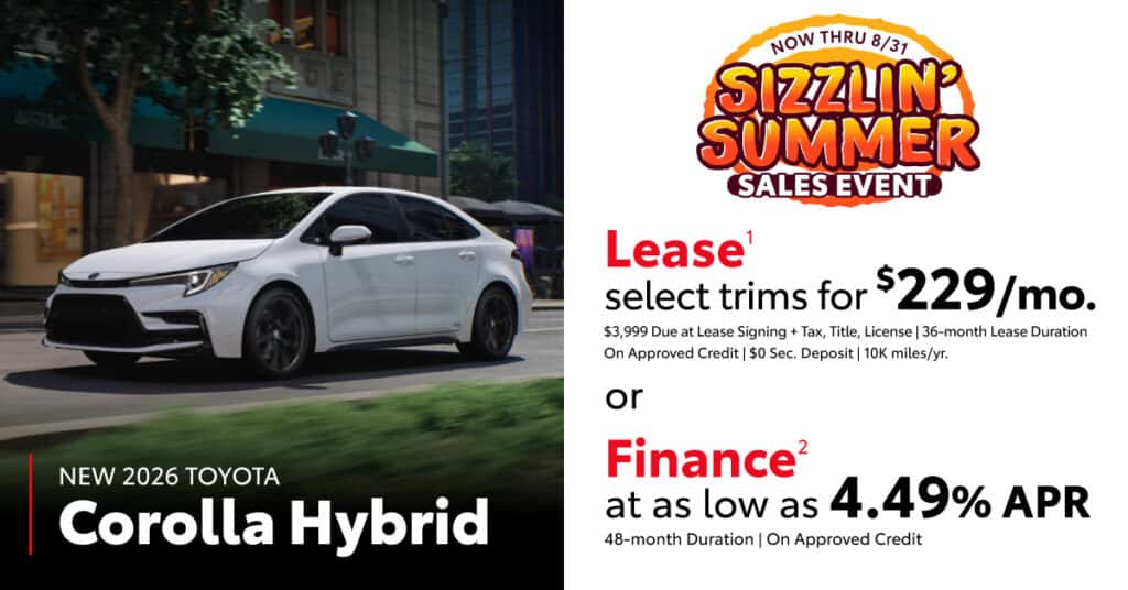 New 2026 Corolla Hybrid Specials