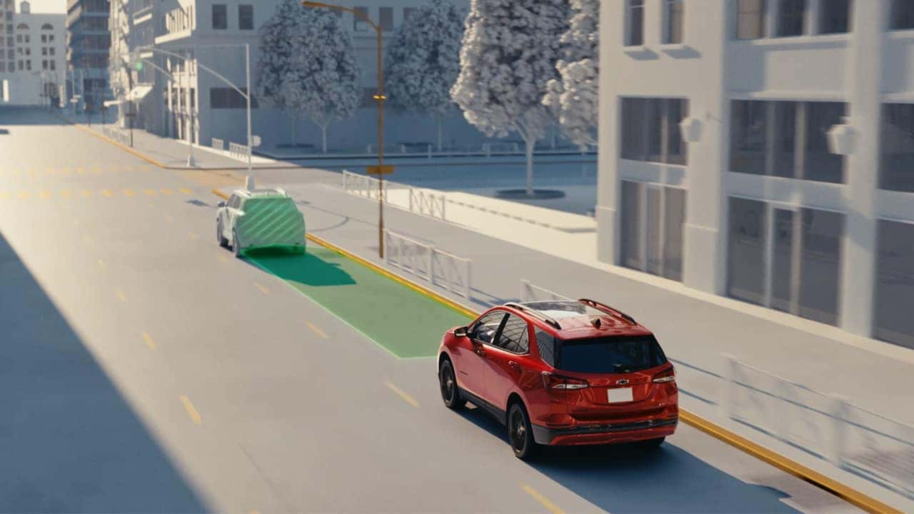 a red suv with safety features 