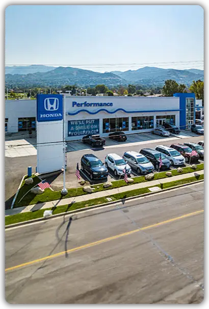 Front of Honda Dealership Lot