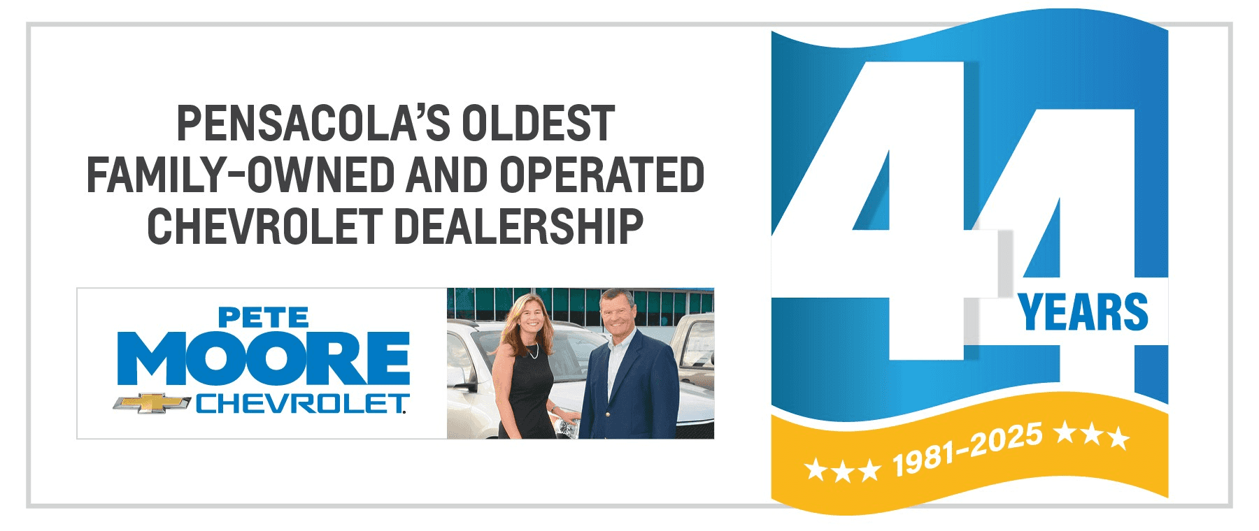 celebrating 42 years at Pete Moore Chevrolet