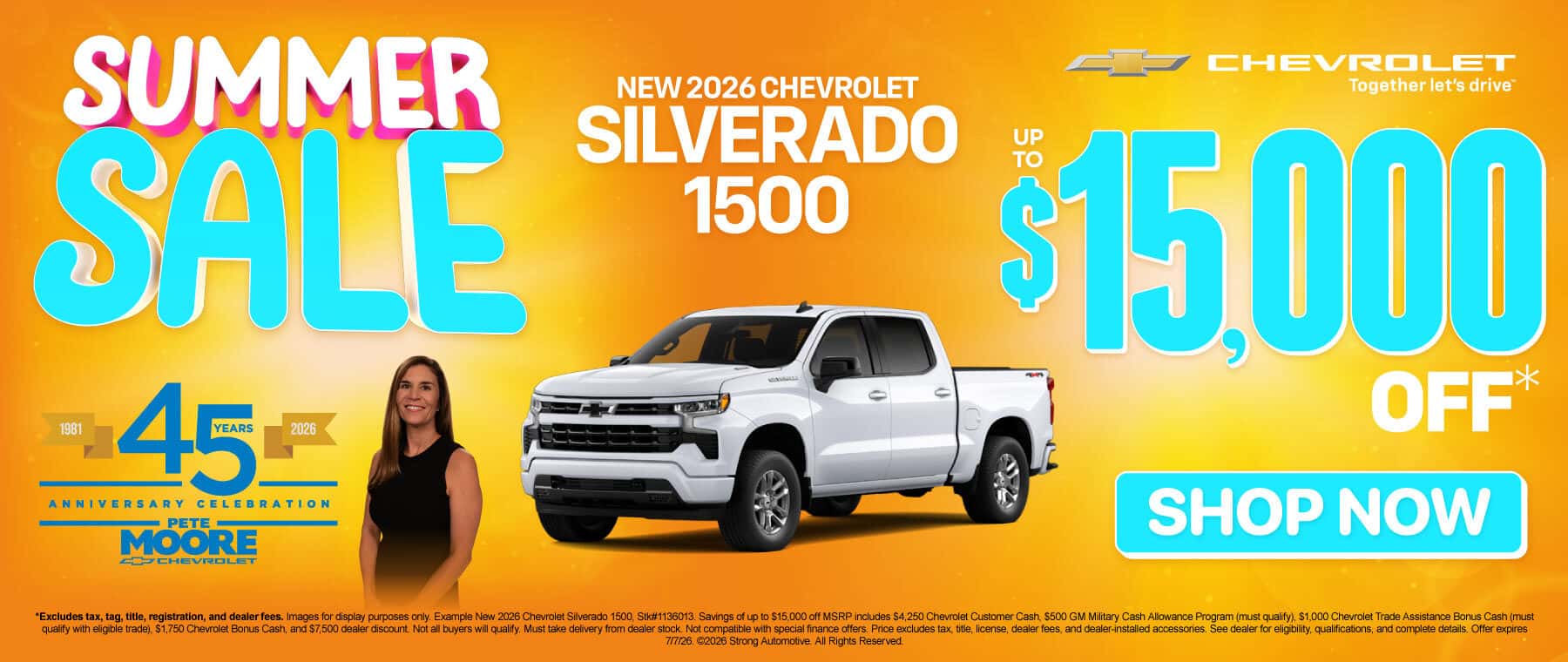 NEW 2026 CHEVROLET SILVERADO 1500 Up to $15,000 OFF!*